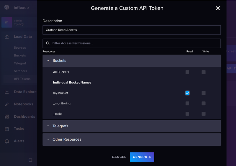 Generate Token for Grafana