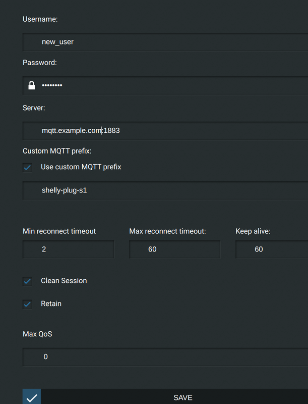 Shelly Plug S - MQTT data